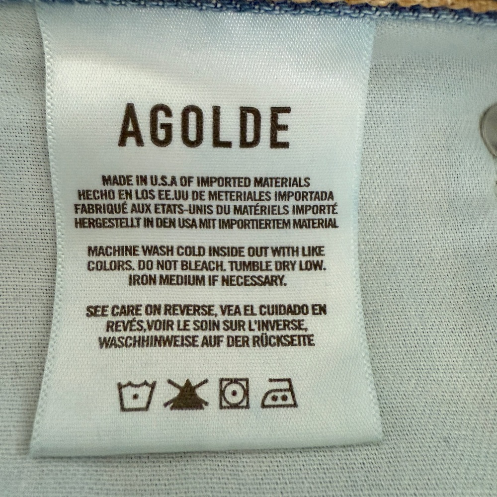 AGOLDE 90’s Mid Rise Button Fly Distressed Jeans, Size 31 - Picture 8 of 14
